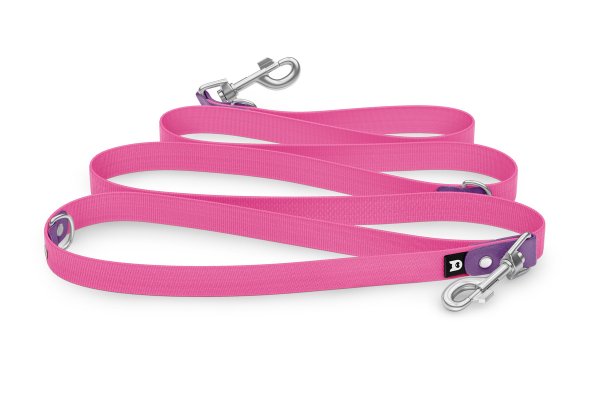 Dog Leash Reduce: Purpur & Neon pink with Silver components