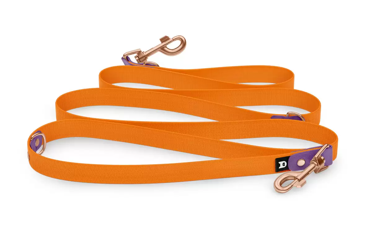 Dog Leash Reduce: Purpur & Orange with Rosegold components
