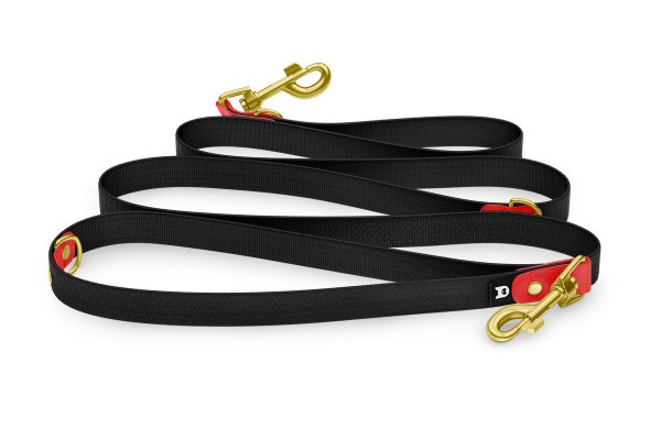 Dog Leash Reduce: Red & black with Gold components