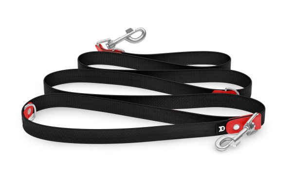 Dog Leash Reduce: Red & black with Silver components