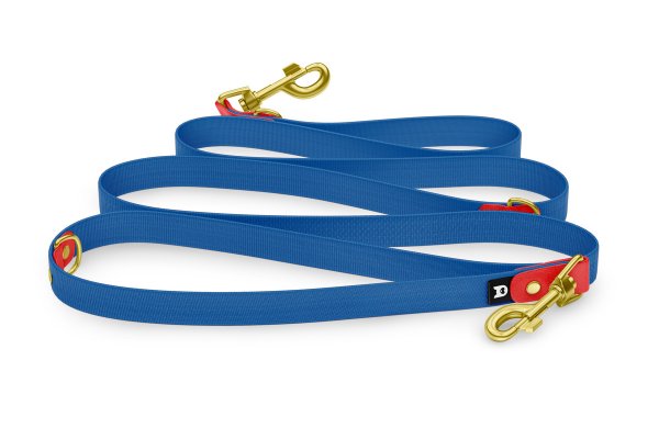 Dog Leash Reduce: Red & Blue with Gold components