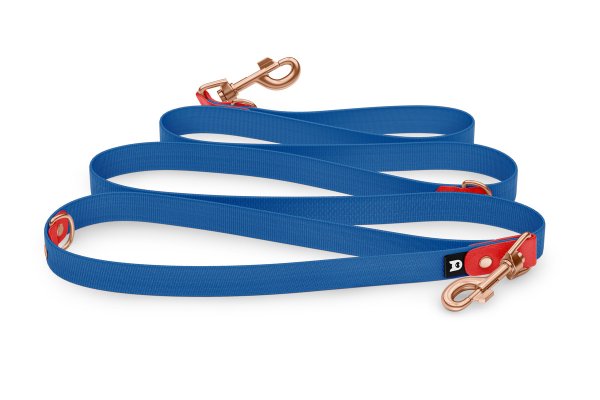 Dog Leash Reduce: Red & Blue with Rosegold components