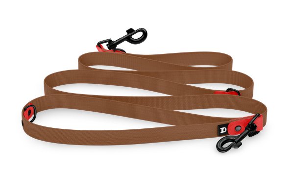 Dog Leash Reduce: Red & Brown with Black components