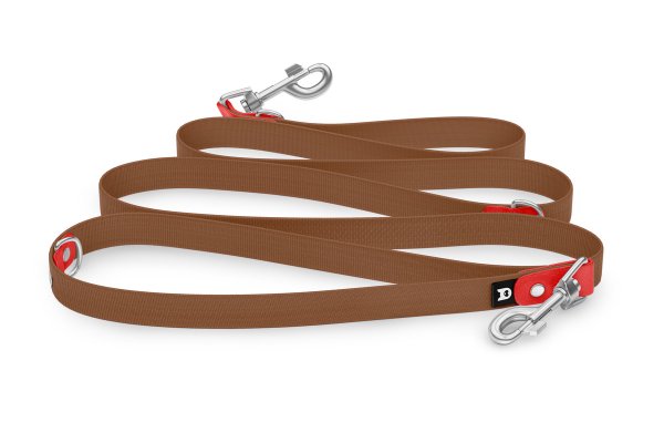 Dog Leash Reduce: Red & Brown with Silver components