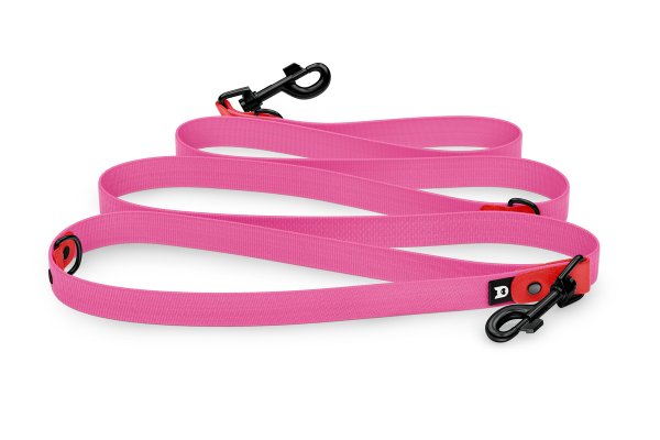 Dog Leash Reduce: Red & Neon pink with Black components