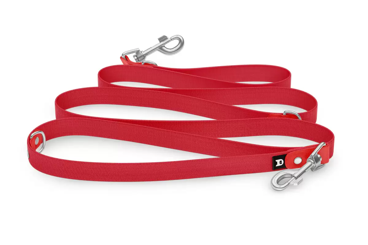 Dog Leash Reduce: Red & Red with Silver components