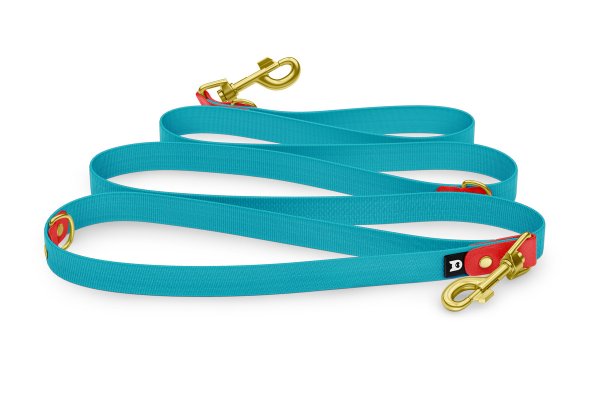 Dog Leash Reduce: Red & Pastel green with Gold components