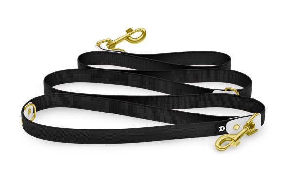 Dog Leash Reduce: White & black with Gold components