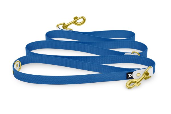 Dog Leash Reduce: White & Blue with Gold components
