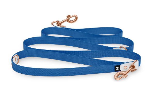 Dog Leash Reduce: White & Blue with Rosegold components