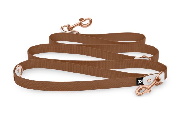 Dog Leash Reduce: White & Brown with Rosegold components