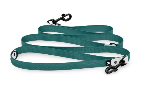 Dog Leash Reduce: White & Hunter green with Black components
