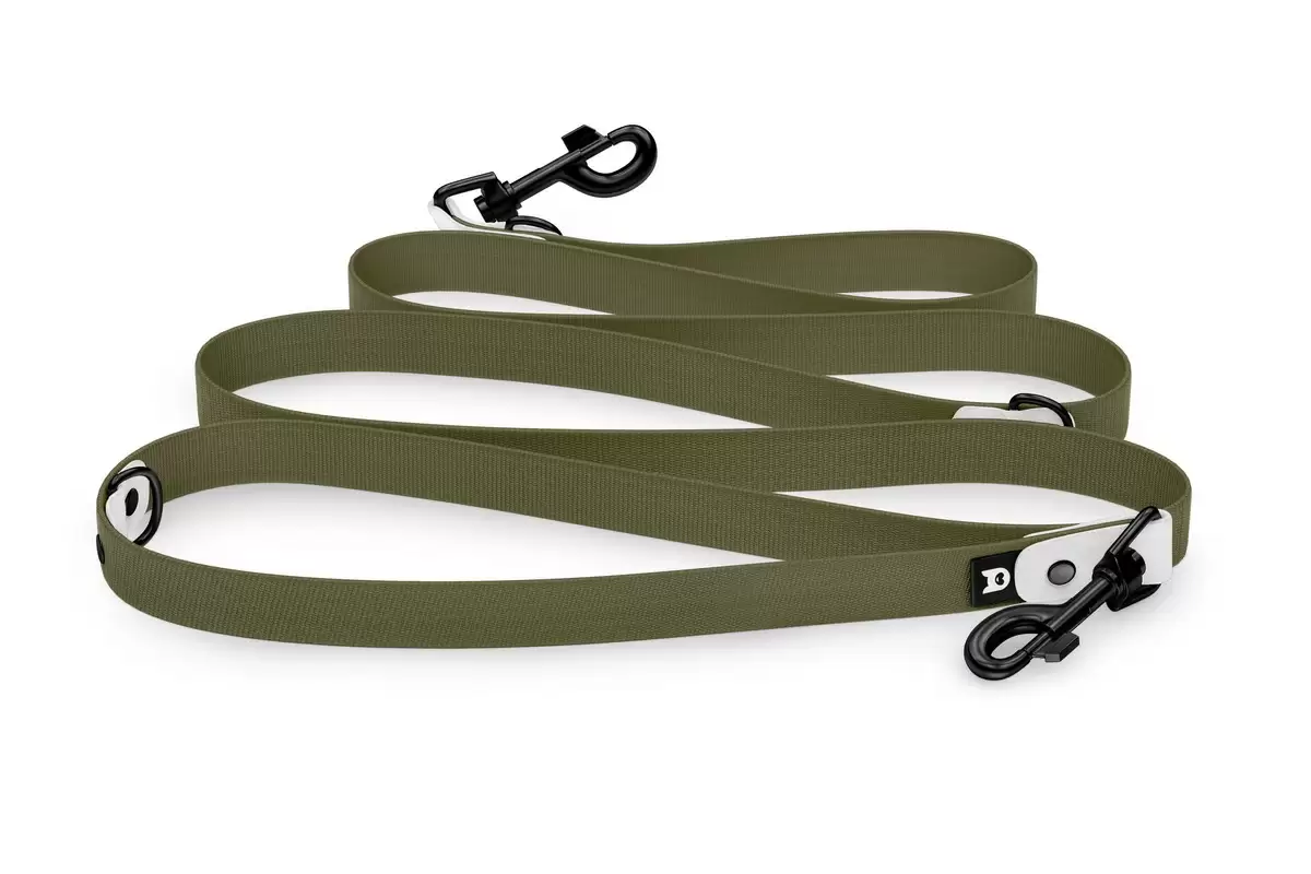 Dog Leash Reduce: White & Khaki with Black components