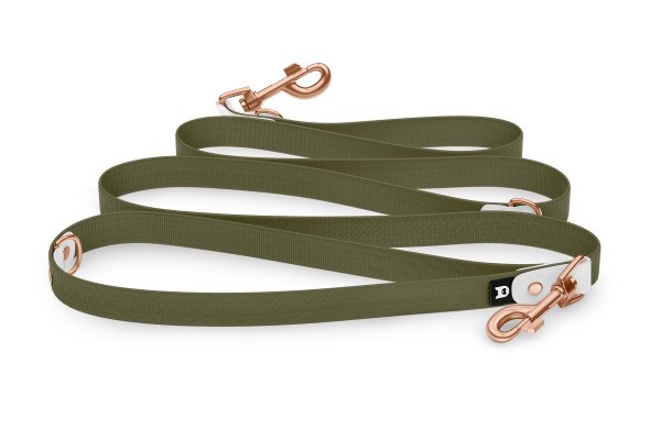 Dog Leash Reduce: White & Khaki with Rosegold components