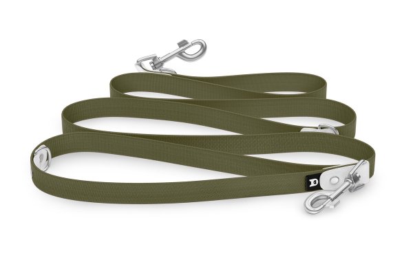 Dog Leash Reduce: White & Khaki with Silver components