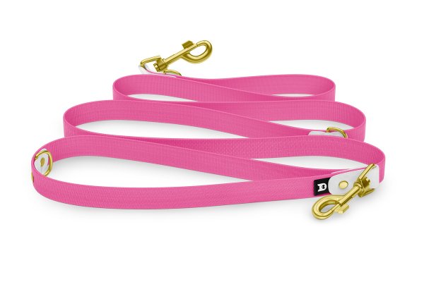 Dog Leash Reduce: White & Neon pink with Gold components