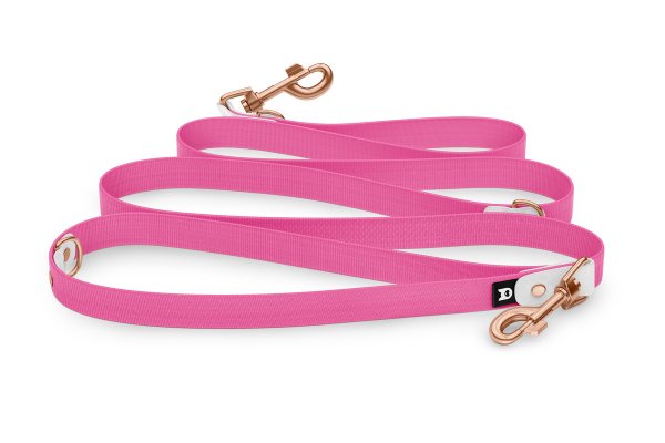 Dog Leash Reduce: White & Neon pink with Rosegold components