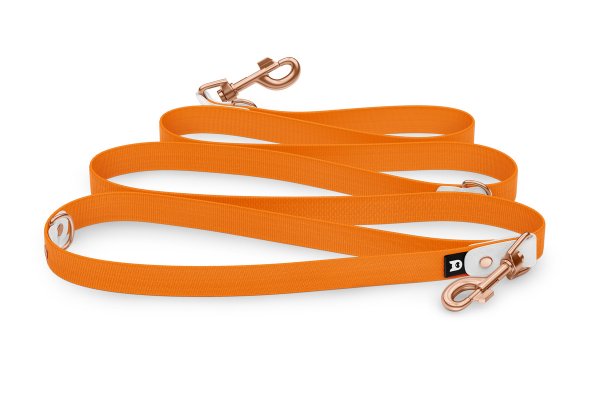 Dog Leash Reduce: White & Orange with Rosegold components