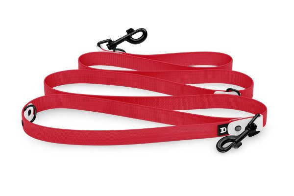 Dog Leash Reduce: White & Red with Black components