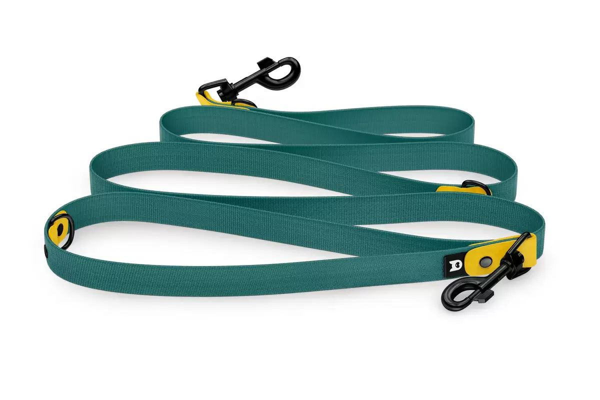 Dog Leash Reduce: Yellow & Hunter green with Black components