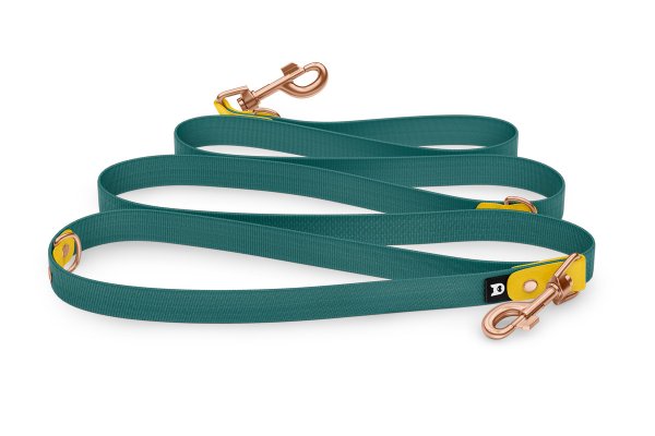 Dog Leash Reduce: Yellow & Hunter green with Rosegold components