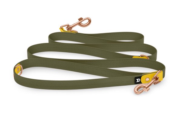 Dog Leash Reduce: Yellow & Khaki with Rosegold components