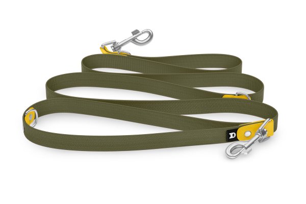 Dog Leash Reduce: Yellow & Khaki with Silver components