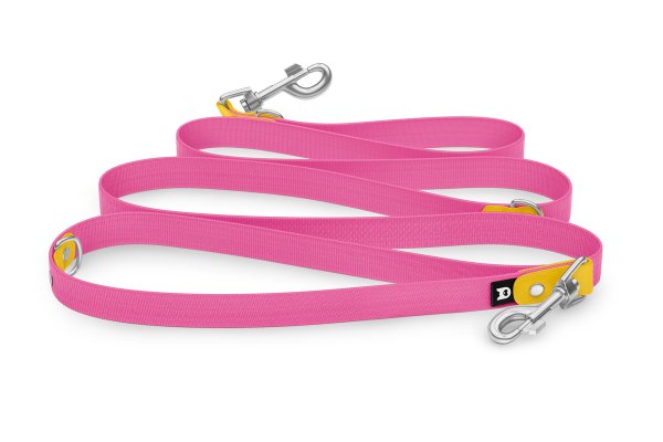 Dog Leash Reduce: Yellow & Neon pink with Silver components